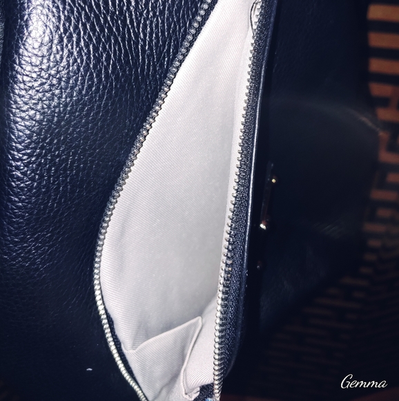 Valentina Italian Black Leather Backpack Handbag - Picture 6 of 11